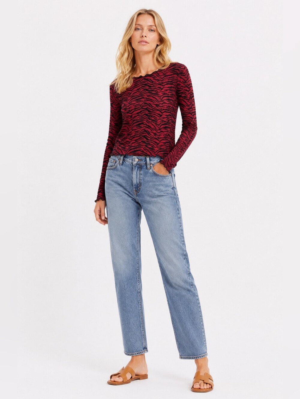 NWT Zara Size S Zebra Animal Print Long Sleeve Top